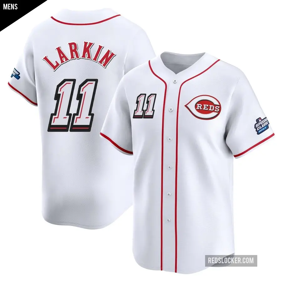 Men's Cincinnati Reds ＃11 Barry Larkin Limited White 2025 Speedway Classic Alternate Jersey