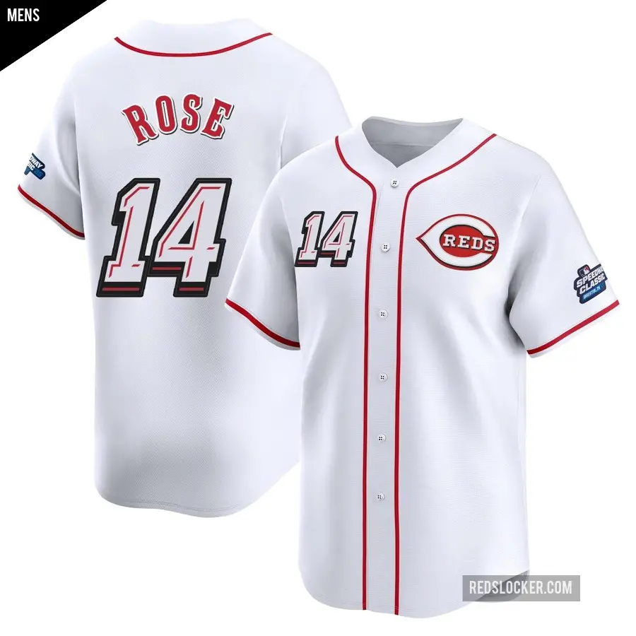 Men's Cincinnati Reds ＃14 Pete Rose Limited White 2025 Speedway Classic Alternate Jersey