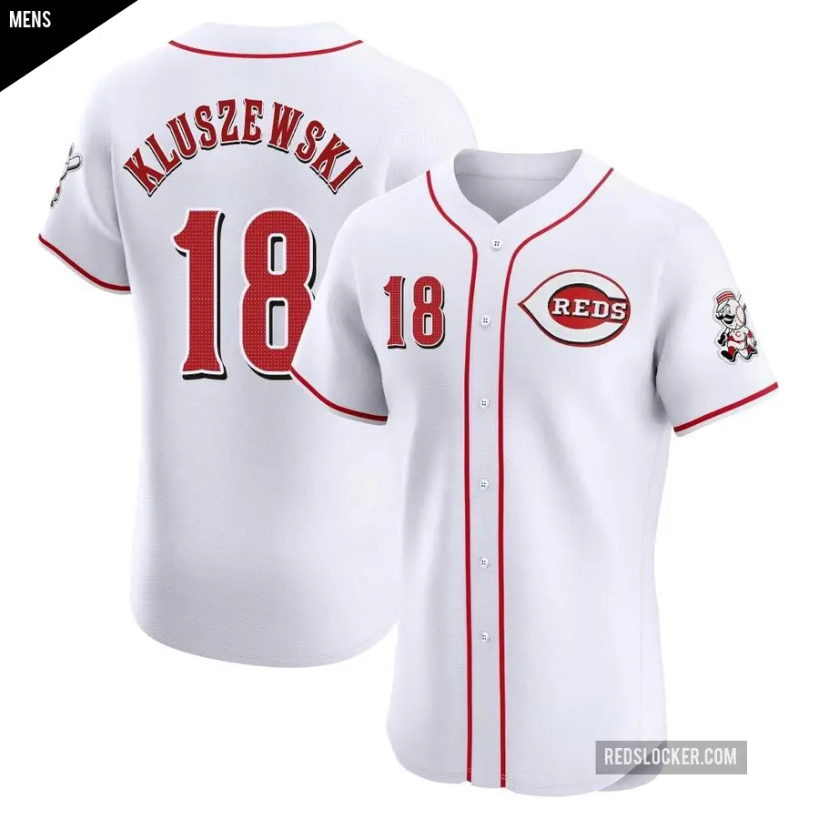 Men's Cincinnati Reds ＃18 Ted Kluszewski Elite White Home Jersey