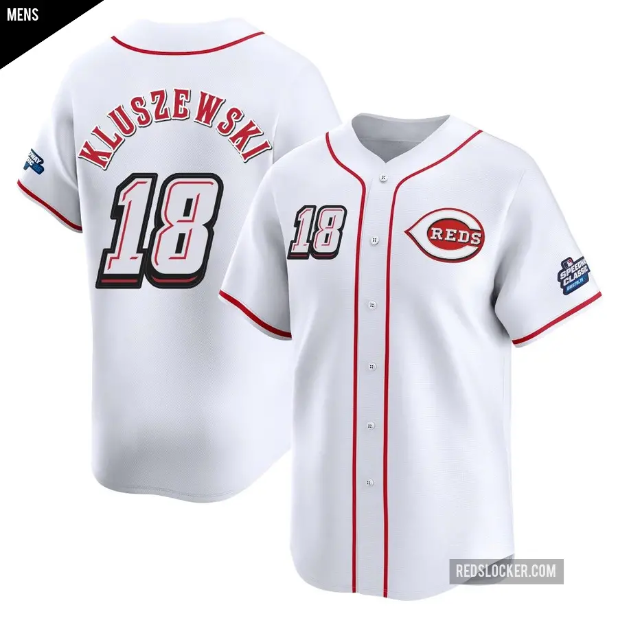 Men's Cincinnati Reds ＃18 Ted Kluszewski Limited White 2025 Speedway Classic Alternate Jersey