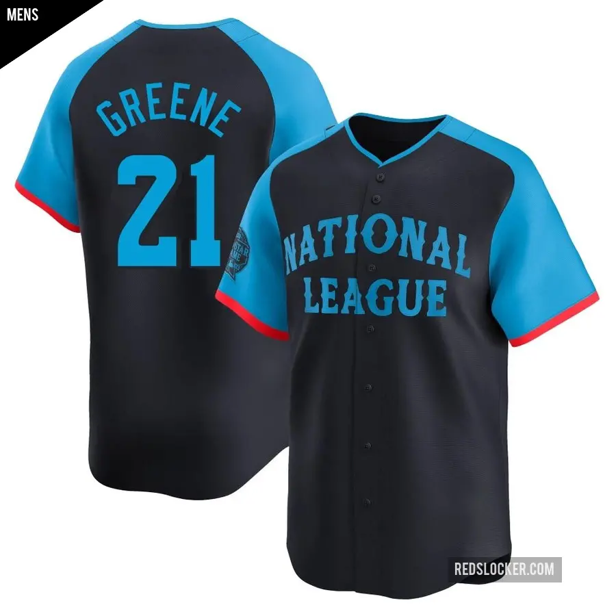 Men's Cincinnati Reds ＃21 Hunter Greene Limited Green National League Navy 2024 All-Star Game Jersey