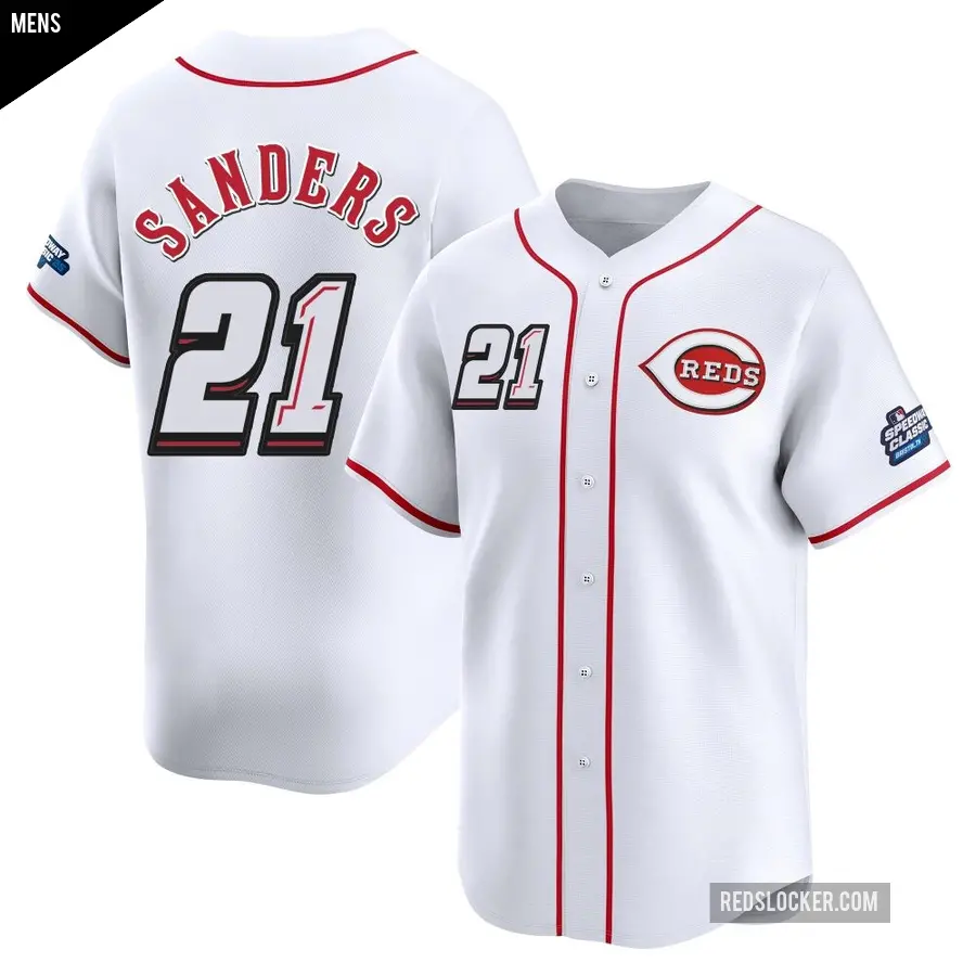 Men's Cincinnati Reds ＃21 Reggie Sanders Limited White 2025 Speedway Classic Alternate Jersey