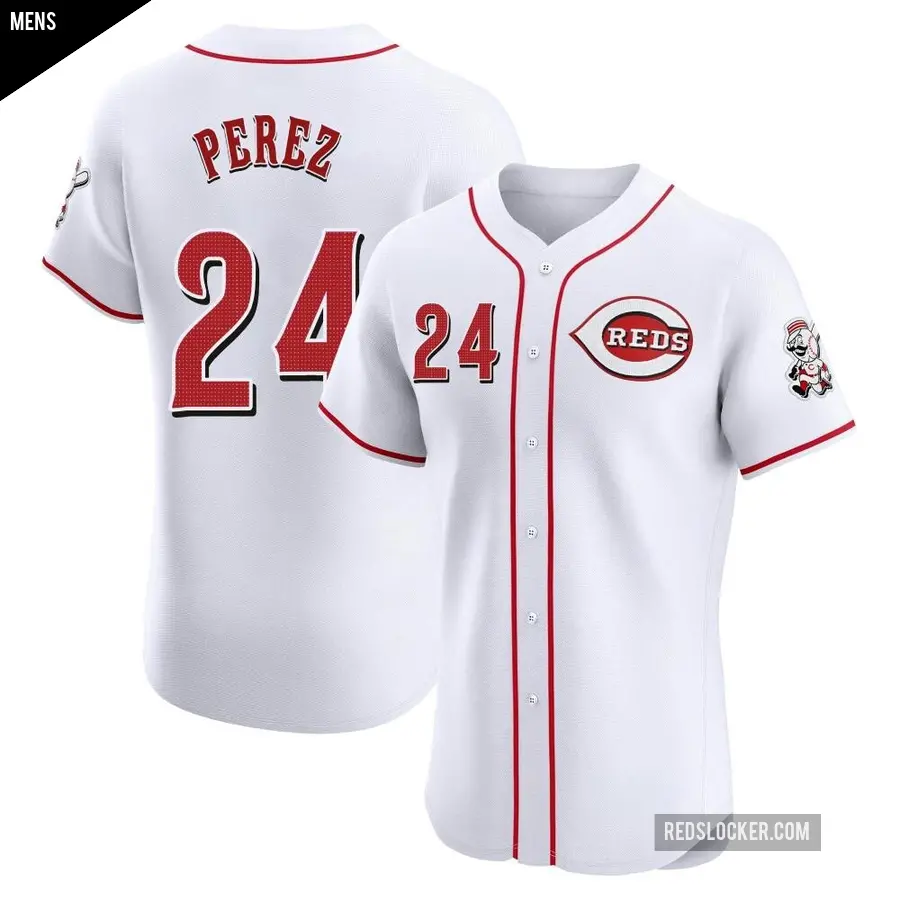 Men's Cincinnati Reds ＃24 Tony Perez Elite White Home Jersey