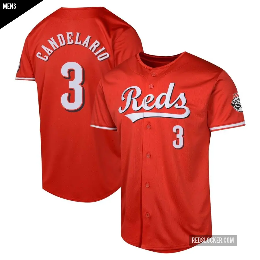 Men's Cincinnati Reds ＃3 Jeimer Candelario Limited Red Alternate Jersey
