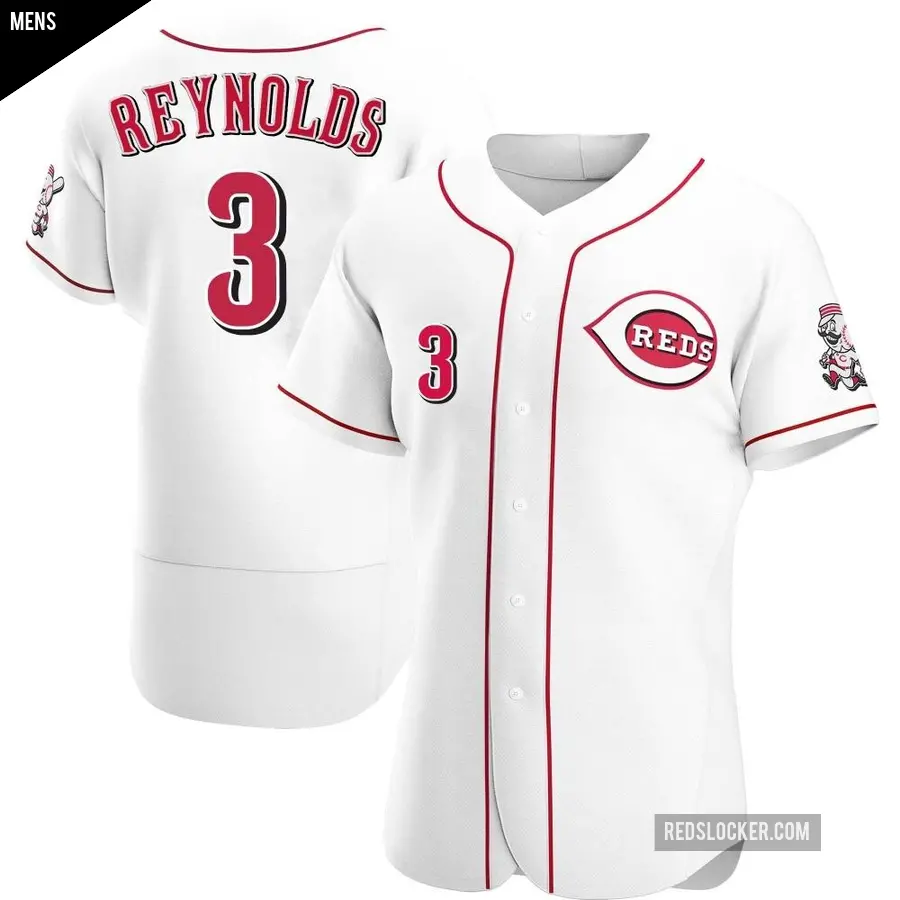 Men's Cincinnati Reds ＃3 Matt Reynolds Authentic White Home Jersey