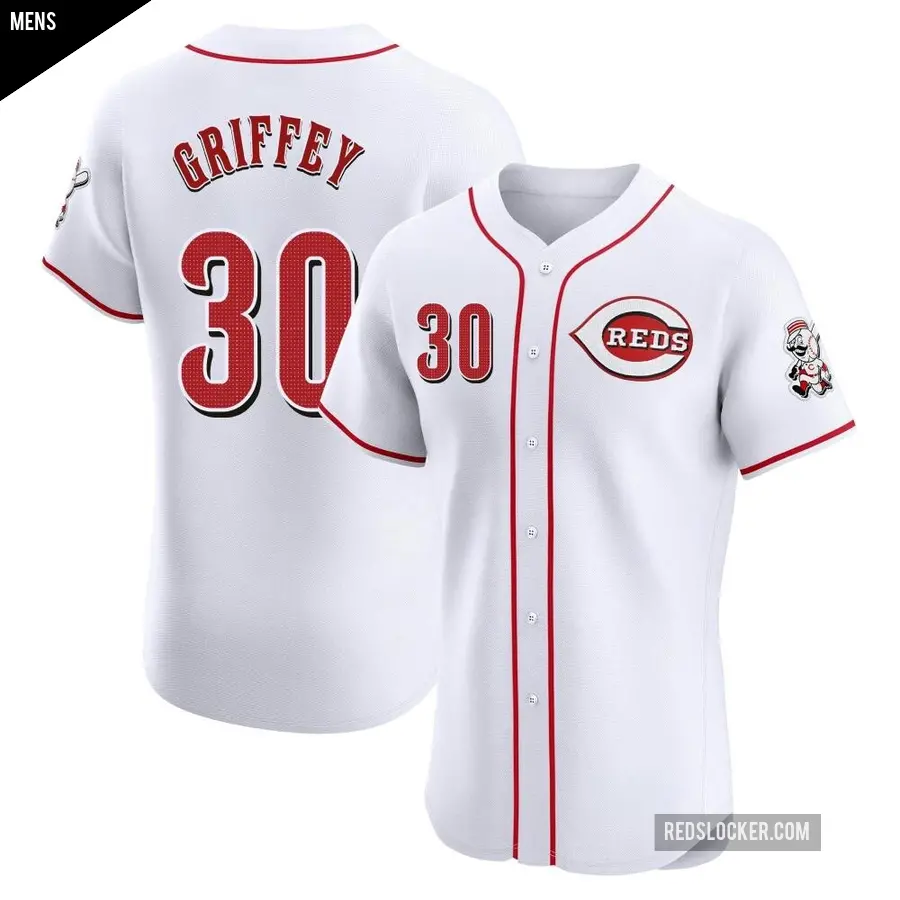 Men's Cincinnati Reds ＃30 Ken Griffey Elite White Home Jersey