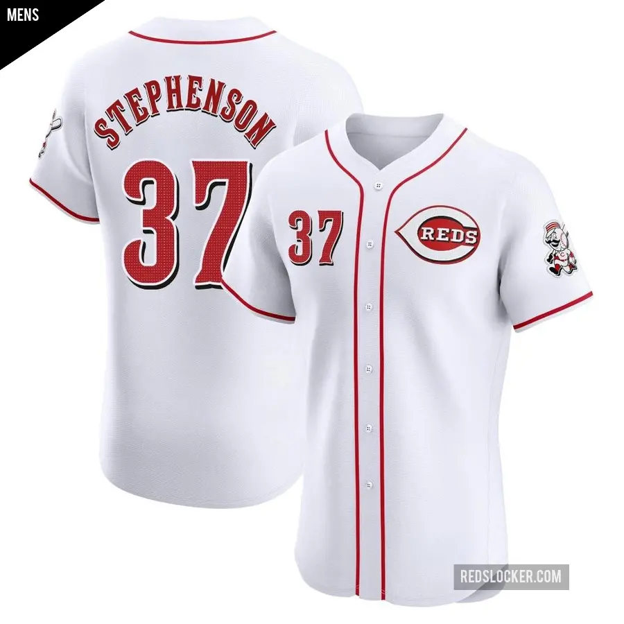 Men's Cincinnati Reds ＃37 Tyler Stephenson Elite White Home Jersey