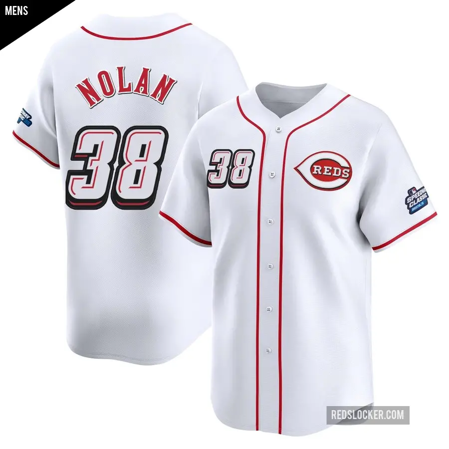 Men's Cincinnati Reds ＃38 Gary Nolan Limited White 2025 Speedway Classic Alternate Jersey