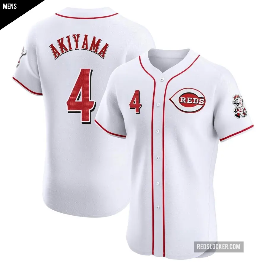 Men's Cincinnati Reds ＃4 Shogo Akiyama Elite White Home Jersey