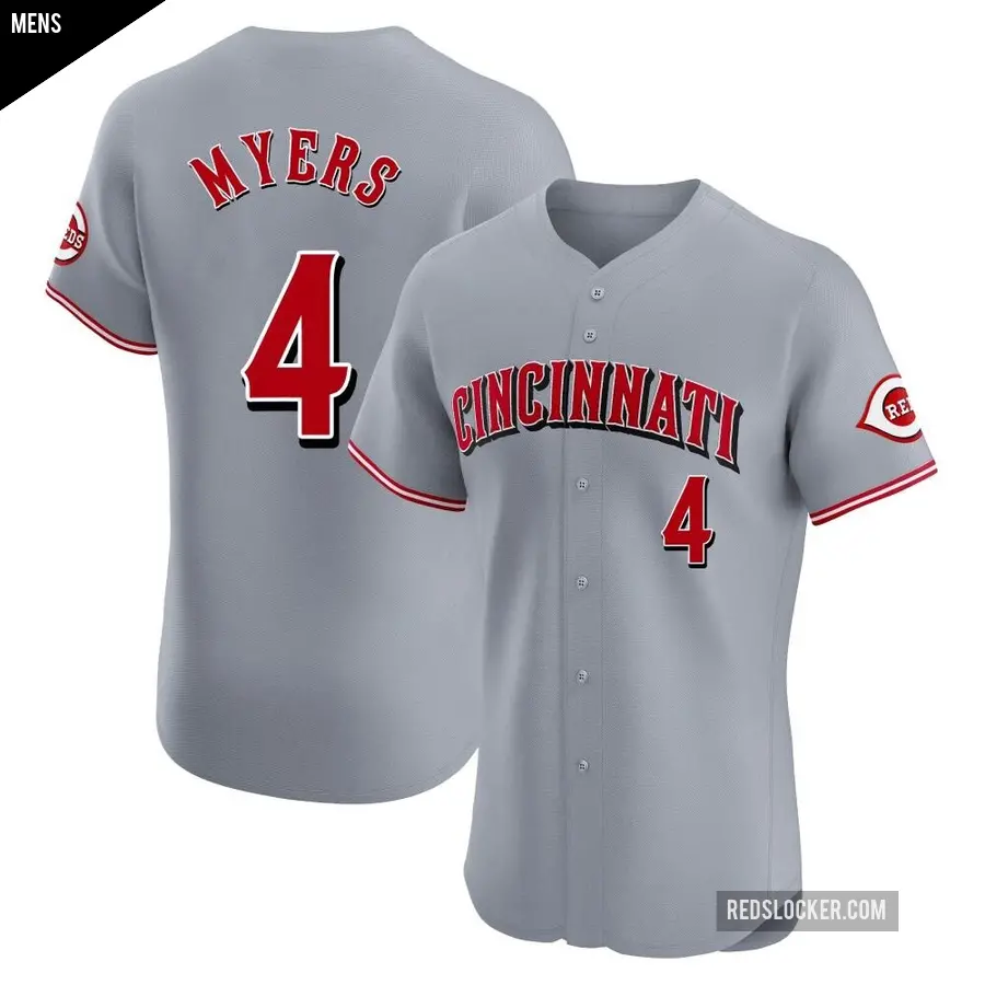 Men's Cincinnati Reds ＃4 Wil Myers Elite Gray Road Jersey
