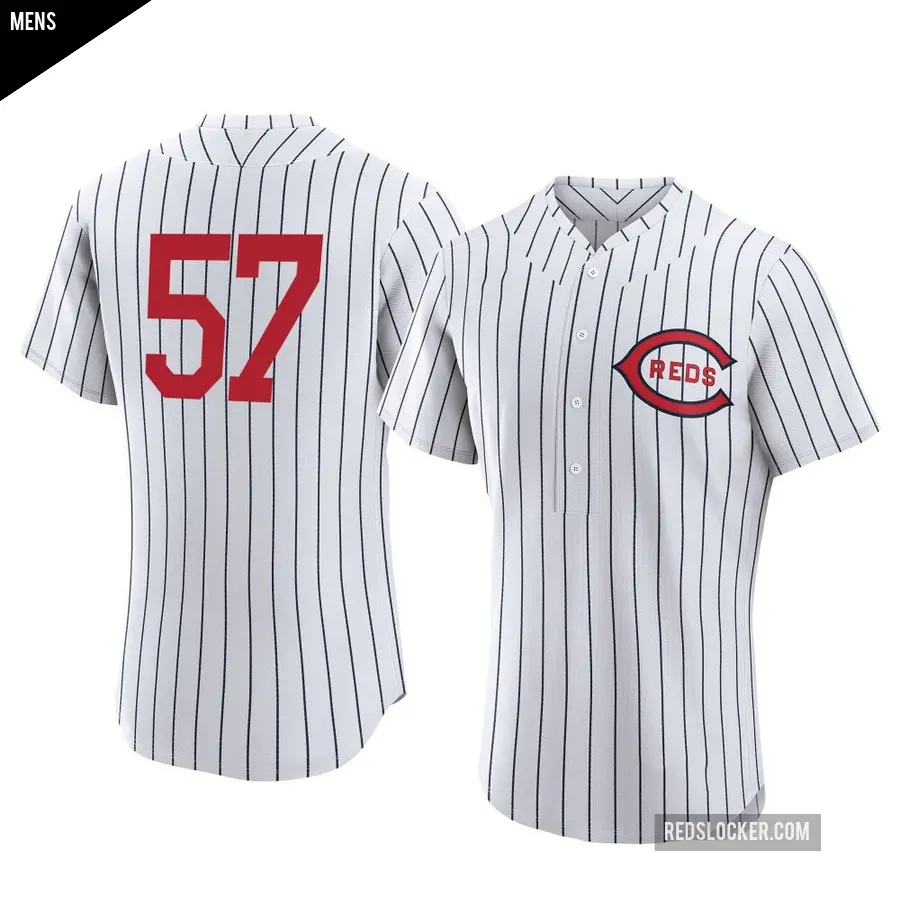 Men's Cincinnati Reds ＃57 Rece Hinds Authentic White 2022 Field Of Dreams Jersey
