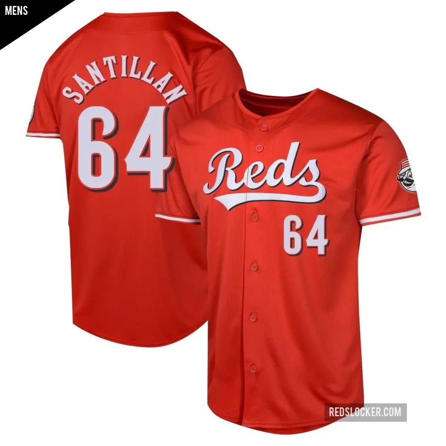 Men's Cincinnati Reds ＃64 Tony Santillan Limited Red Alternate Jersey