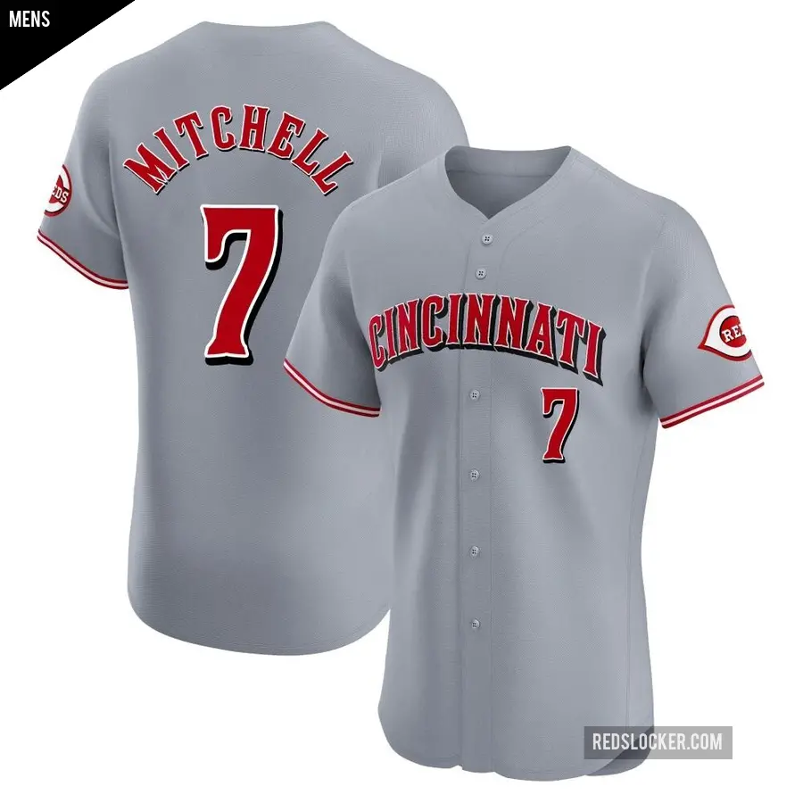 Men's Cincinnati Reds ＃7 Kevin Mitchell Elite Gray Road Jersey