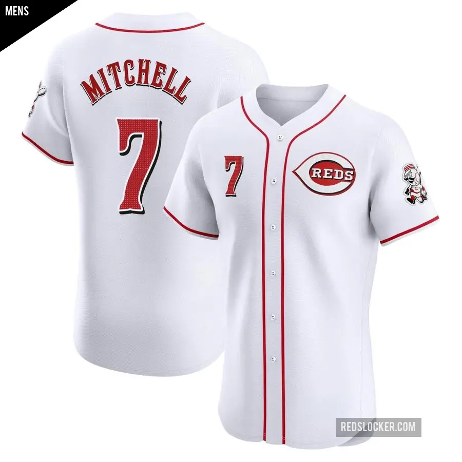 Men's Cincinnati Reds ＃7 Kevin Mitchell Elite White Home Jersey