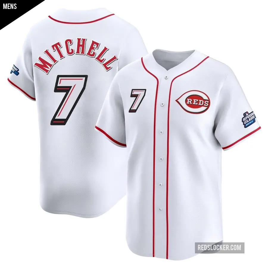 Men's Cincinnati Reds ＃7 Kevin Mitchell Limited White 2025 Speedway Classic Alternate Jersey