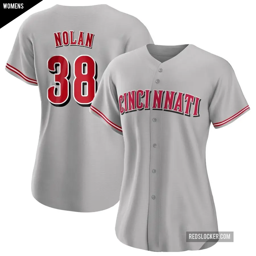 Women's Cincinnati Reds ＃38 Gary Nolan Authentic Gray Road Jersey