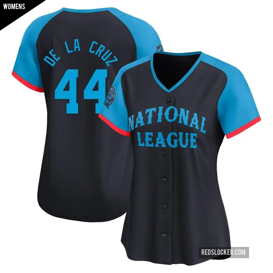 Women's Cincinnati Reds ＃44 Elly De La Cruz Limited Navy National League 2024 All-Star Game Jersey