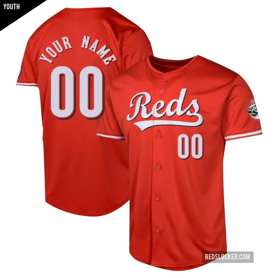 Youth Cincinnati Reds ＃00 Custom Limited Red Alternate Jersey