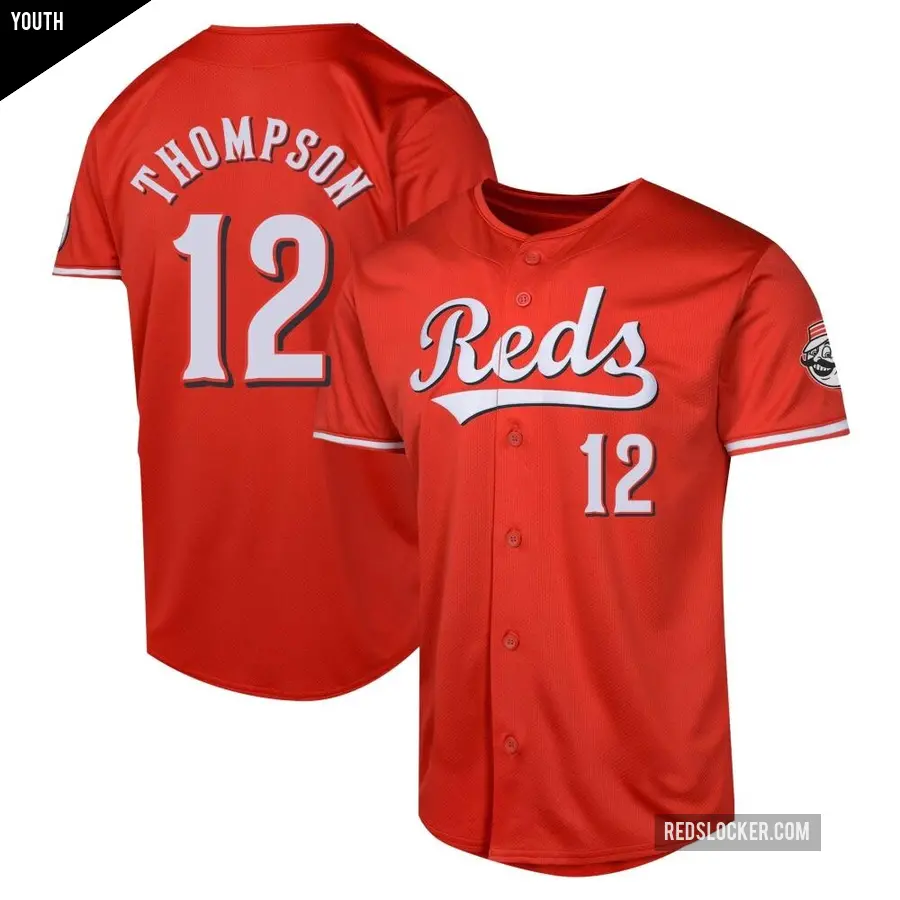 Youth Cincinnati Reds ＃12 Bubba Thompson Limited Red Alternate Jersey