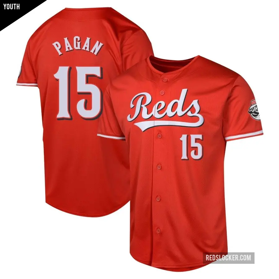 Youth Cincinnati Reds ＃15 Emilio Pagan Limited Red Alternate Jersey