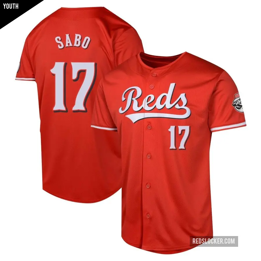 Youth Cincinnati Reds ＃17 Chris Sabo Limited Red Alternate Jersey