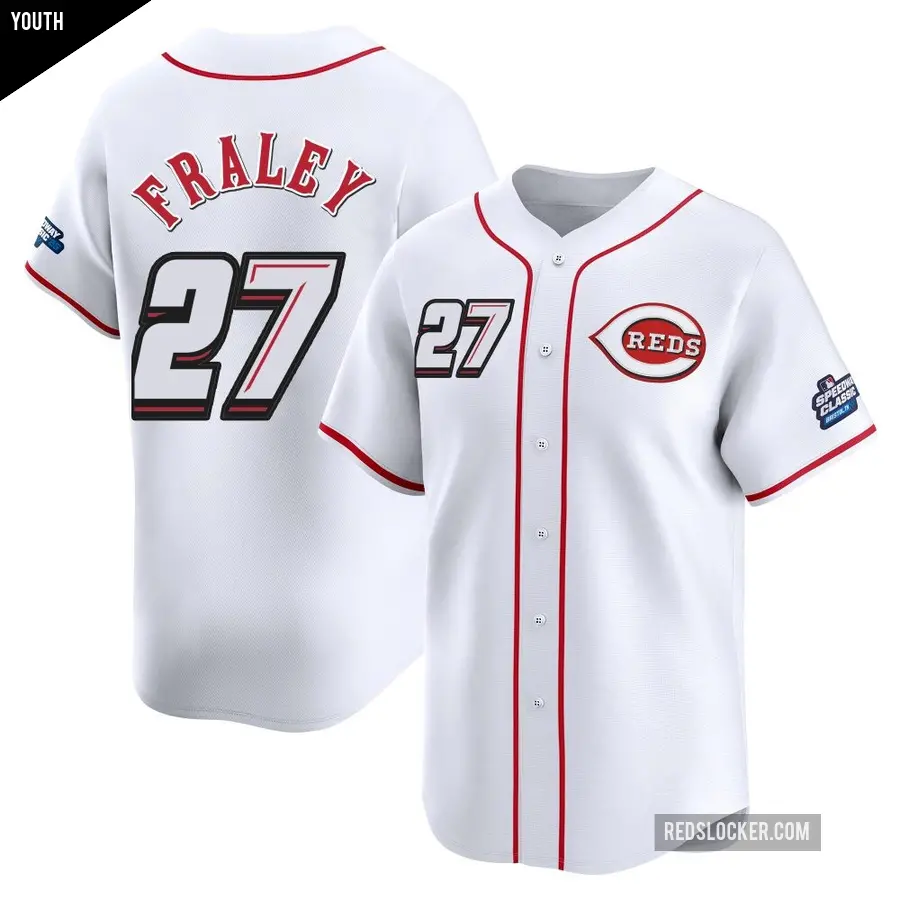 Youth Cincinnati Reds ＃27 Jake Fraley Limited White 2025 Speedway Classic Alternate Jersey