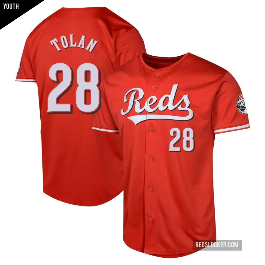 Youth Cincinnati Reds ＃28 Bobby Tolan Limited Red Alternate Jersey