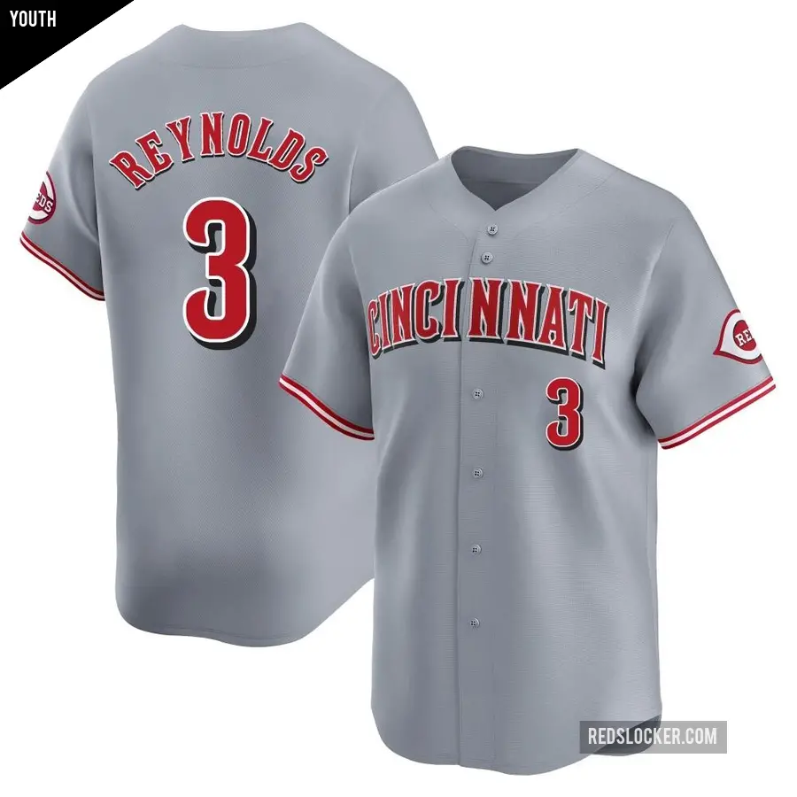 Youth Cincinnati Reds ＃3 Matt Reynolds Limited Gray Away Jersey
