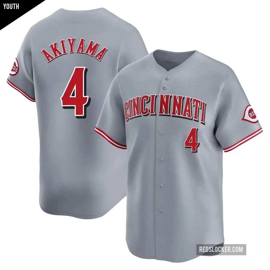 Youth Cincinnati Reds ＃4 Shogo Akiyama Limited Gray Away Jersey