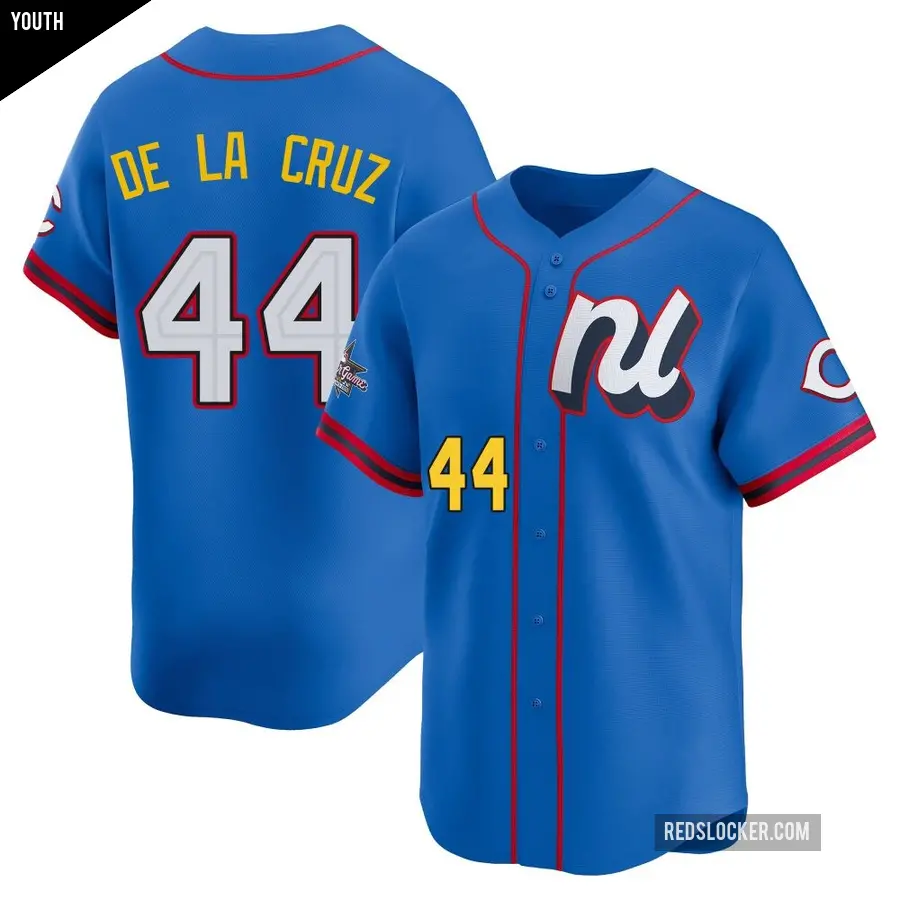 Youth Cincinnati Reds ＃44 Elly De La Cruz Limited Blue National League 2025 All-Star Edition Jersey