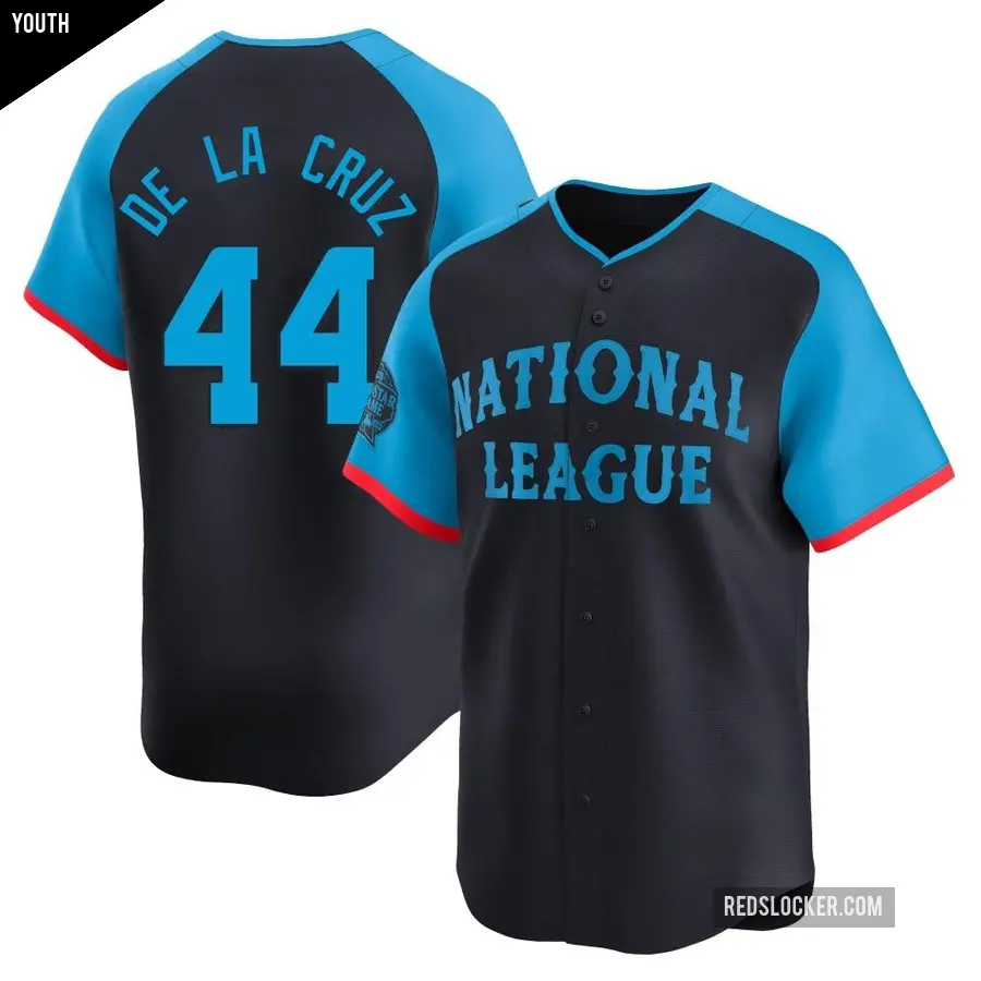 Youth Cincinnati Reds ＃44 Elly De La Cruz Limited Navy National League 2024 All-Star Game Jersey
