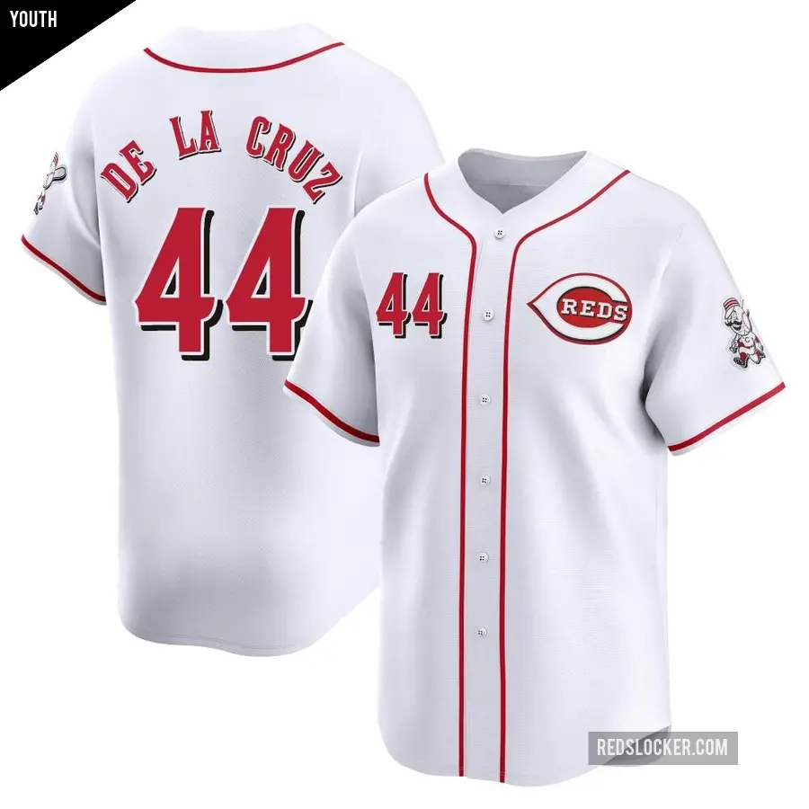 Youth Cincinnati Reds ＃44 Elly De La Cruz Limited White Home Jersey