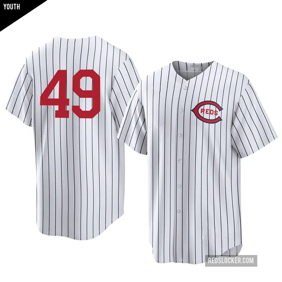 Youth Cincinnati Reds ＃49 Rob Dibble Replica White 2022 Field Of Dreams Jersey