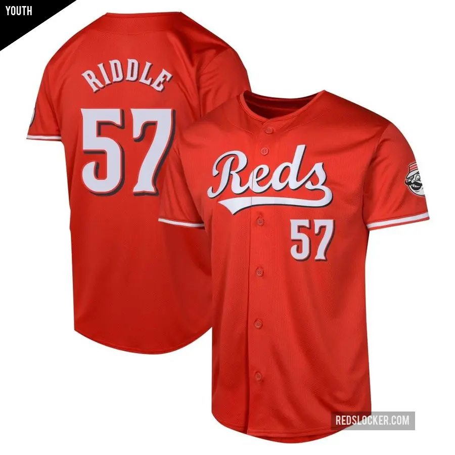 Youth Cincinnati Reds ＃57 JT Riddle Limited Red Alternate Jersey