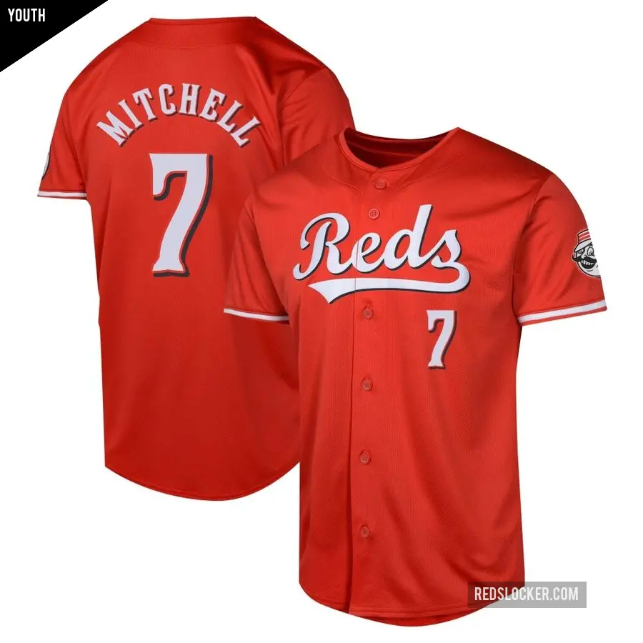 Youth Cincinnati Reds ＃7 Kevin Mitchell Limited Red Alternate Jersey